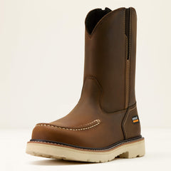Rebar Lift Pull On Moc Toe Work Boot Men - DISTRESSED BROWN