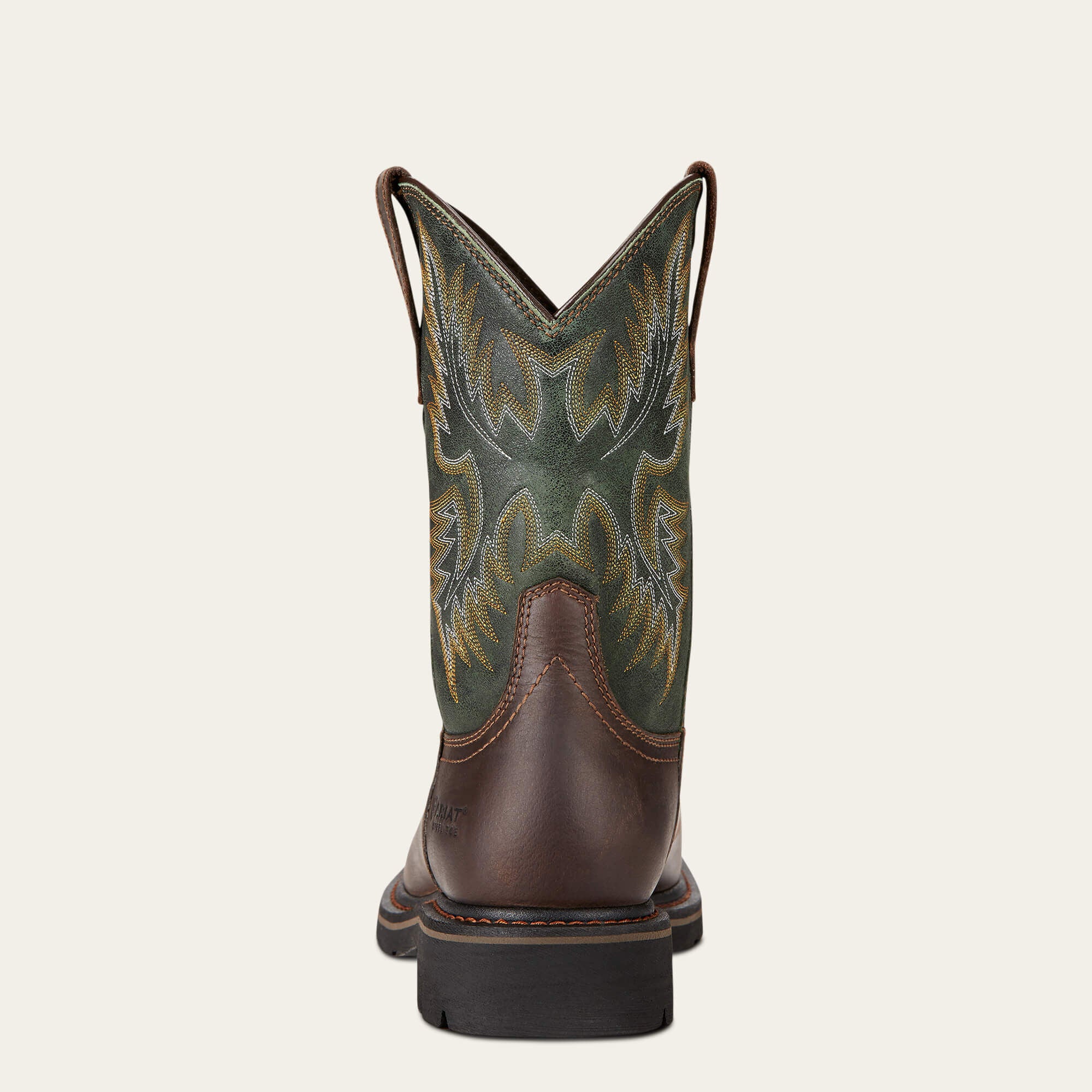 Sierra Wide Square Toe Steel Toe Work Boot Men - DARK BROWN