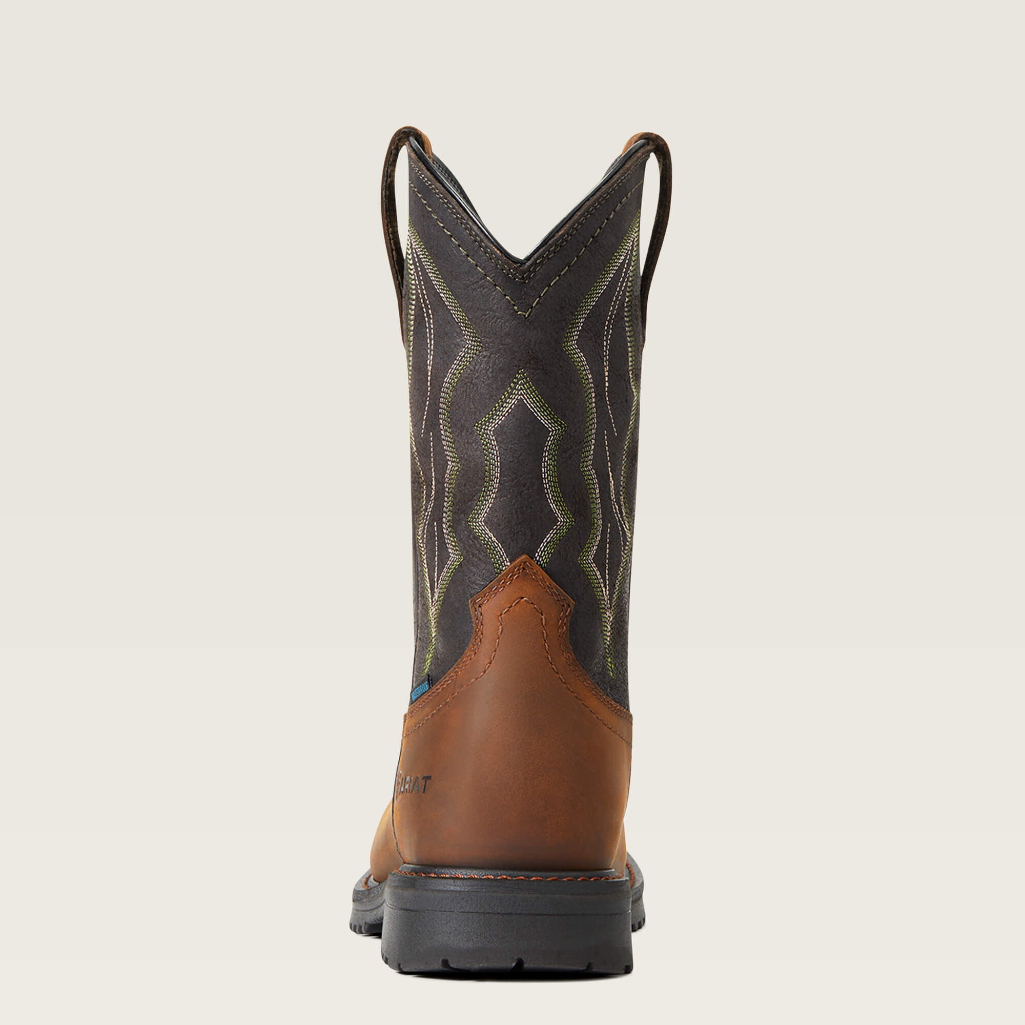 RigTek Wide Square Toe Waterproof Composite Toe Work Boot Men - DISTRESSED BROWN