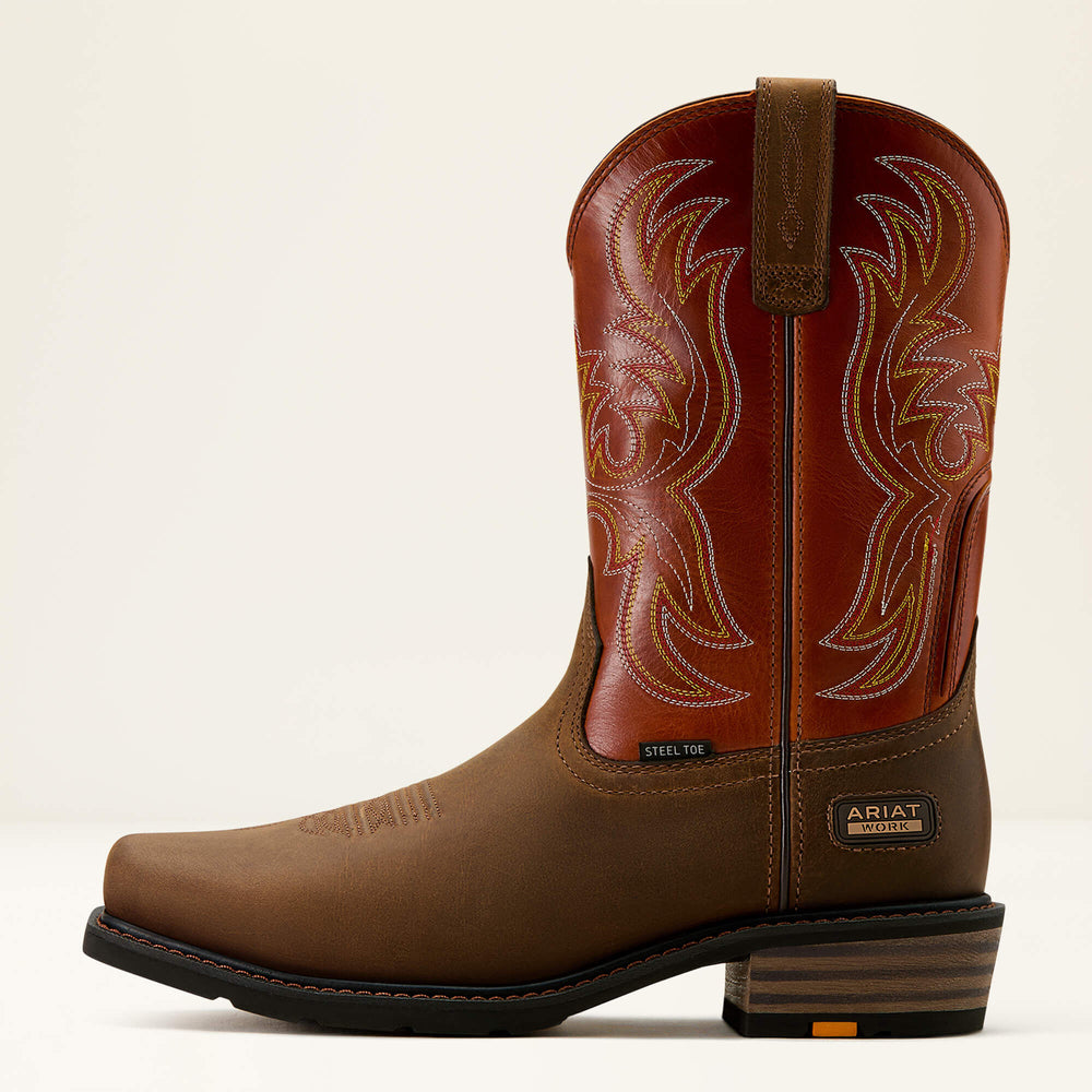 Ironside Square Toe Steel Toe Work Boot Men - DARK EARTH/BRICK