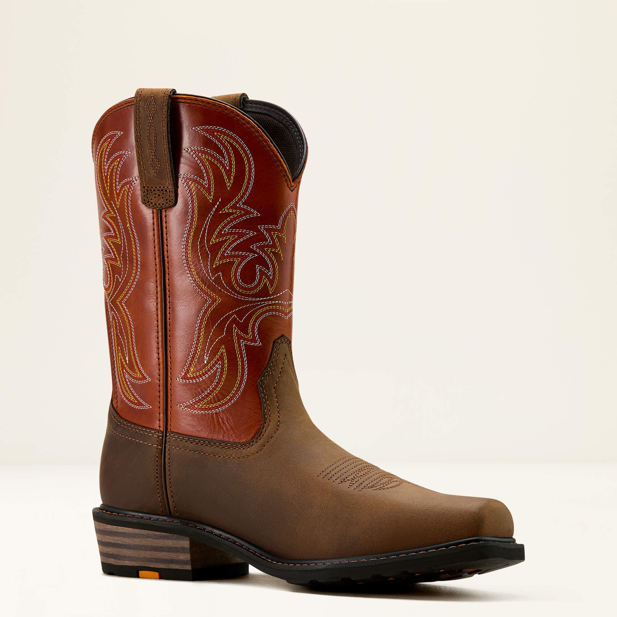 Ironside Square Toe Steel Toe Work Boot Men - DARK EARTH/BRICK