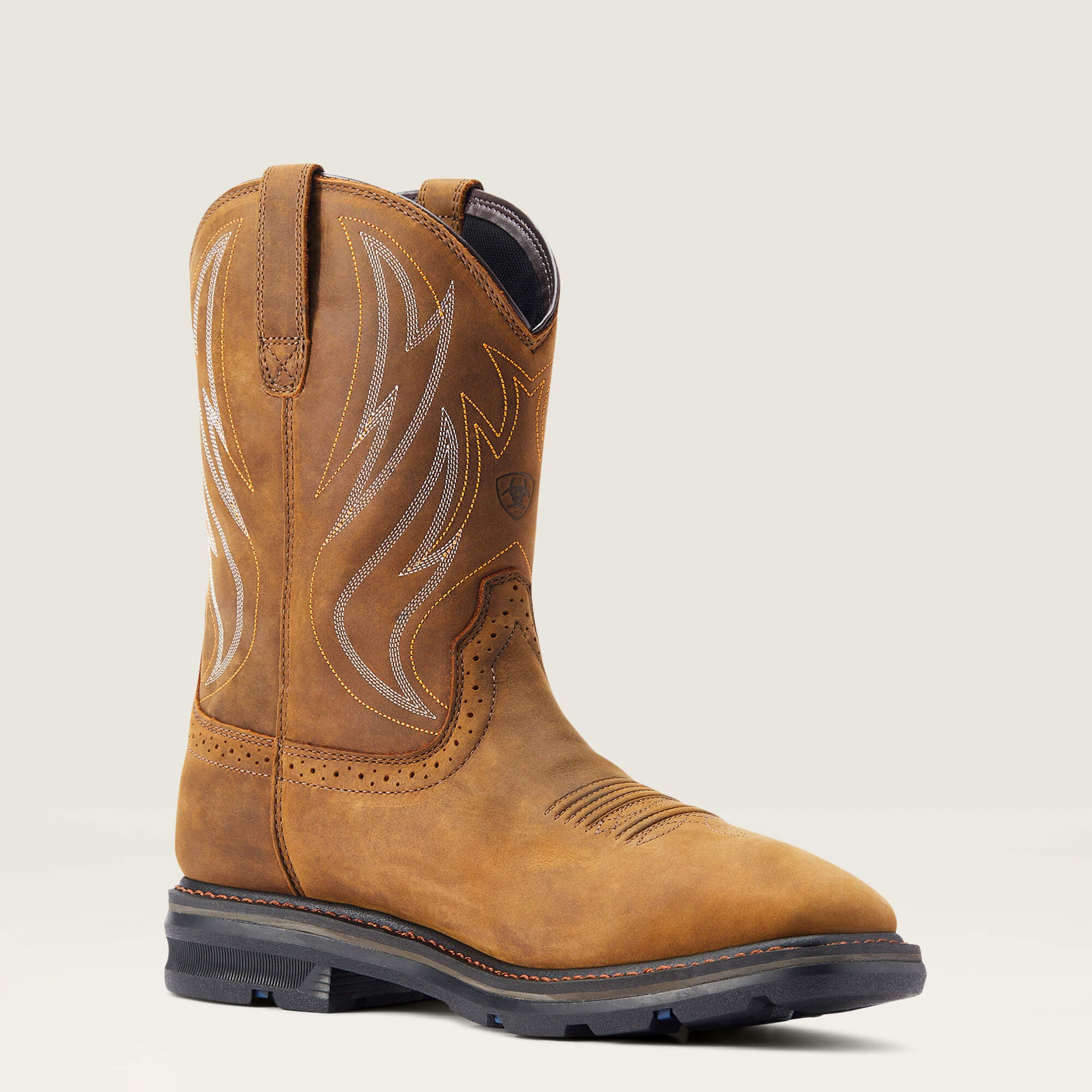 Sierra Shock Shield Waterproof Work Boot Men - DISTRESSED BROWN