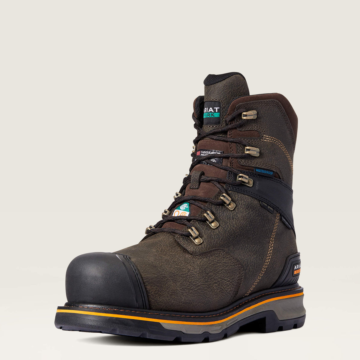 Stump Jumper 8" CSA Glacier Grip Waterproof 600g Composite Toe Work Boot Men - IRON COFFEE