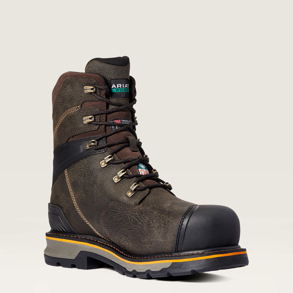 Stump Jumper 8" CSA Glacier Grip Waterproof 600g Composite Toe Work Boot Men - IRON COFFEE