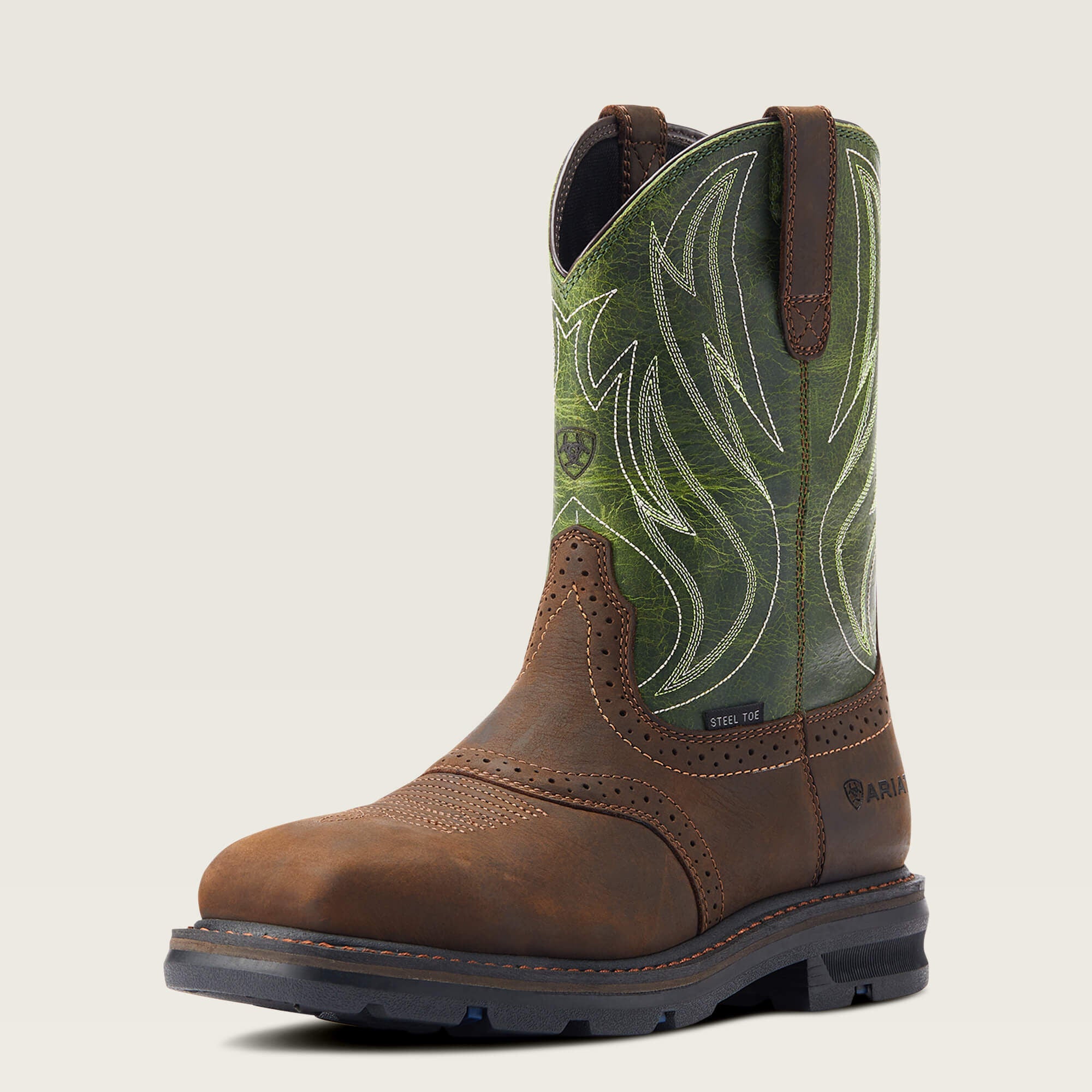 Sierra Shock Shield Steel Toe Work Boot Men - DARK BROWN