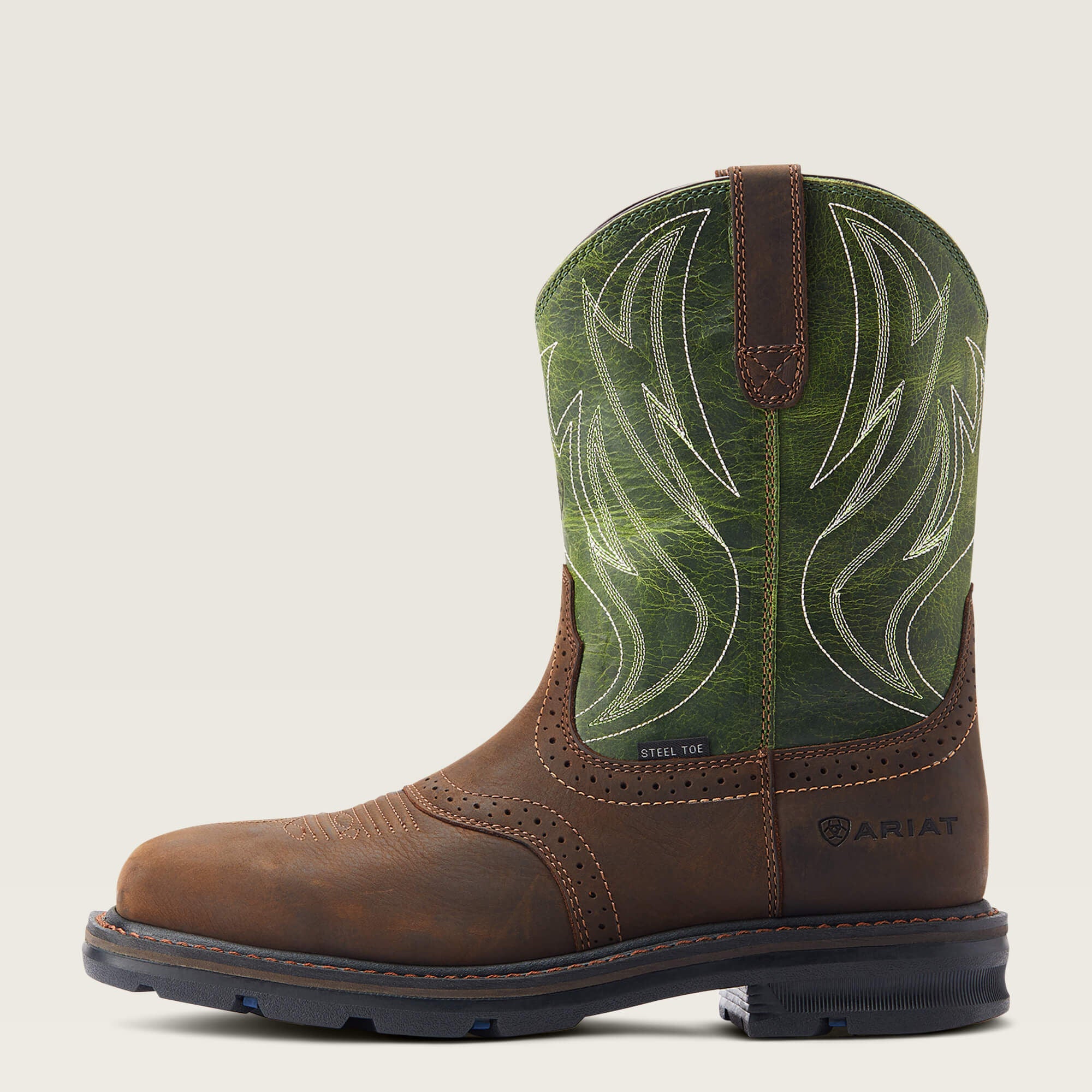 Sierra Shock Shield Steel Toe Work Boot Men - DARK BROWN