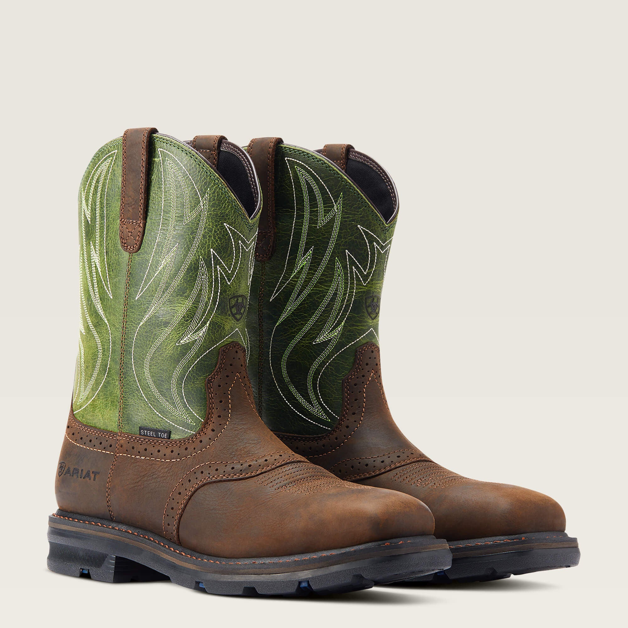 Sierra Shock Shield Steel Toe Work Boot Men - DARK BROWN