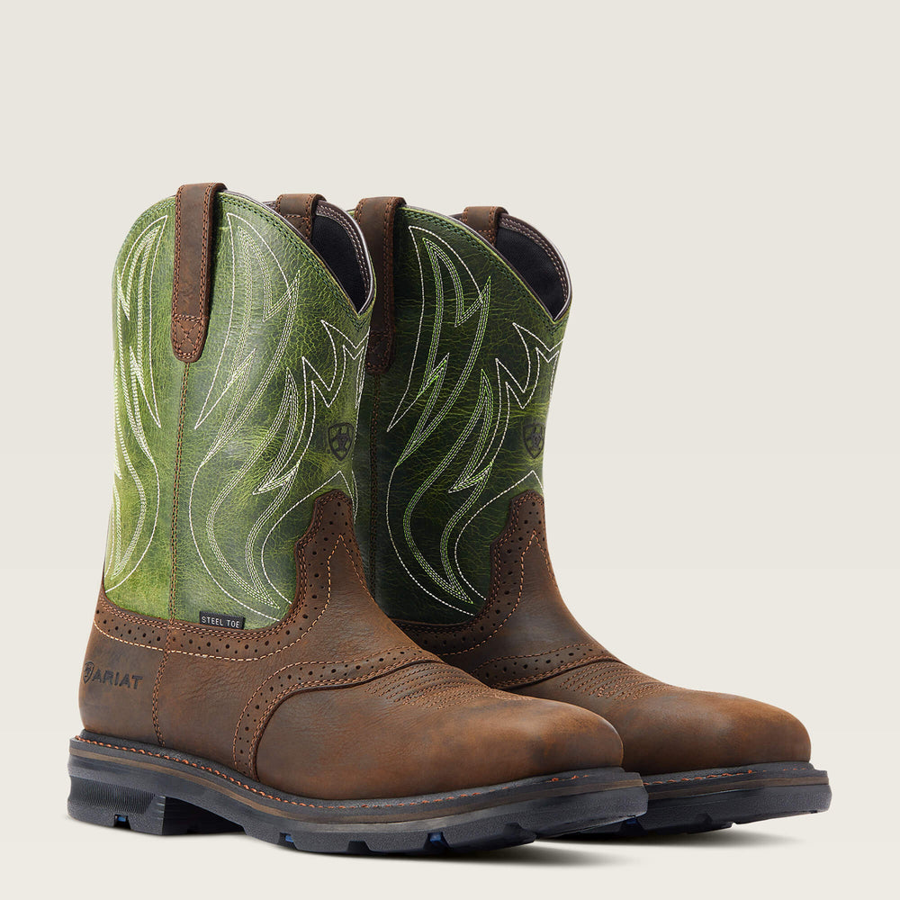 Sierra Shock Shield Steel Toe Work Boot Men - DARK BROWN