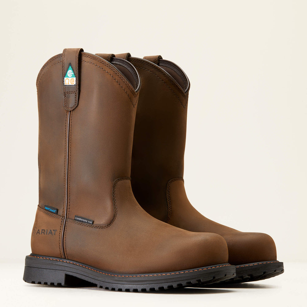 RigTEK Waterproof Composite Toe Work Boot Men - OILY DISTRESSED BROWN
