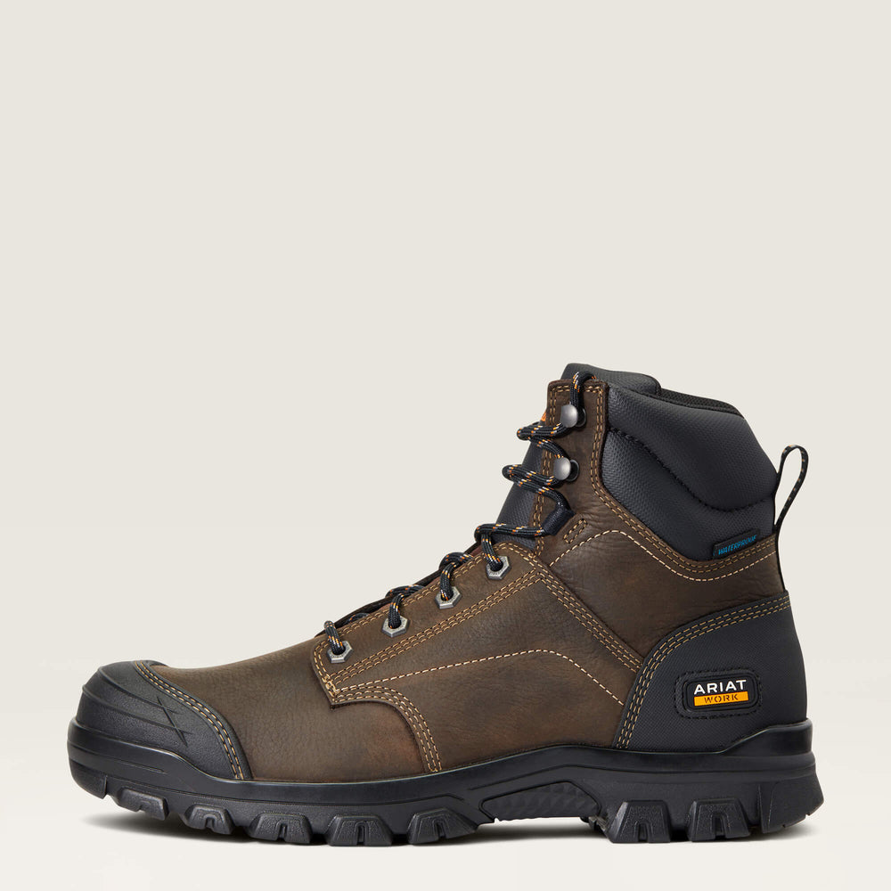 Treadfast 6" Waterproof Work Boot Men - DARK BROWN