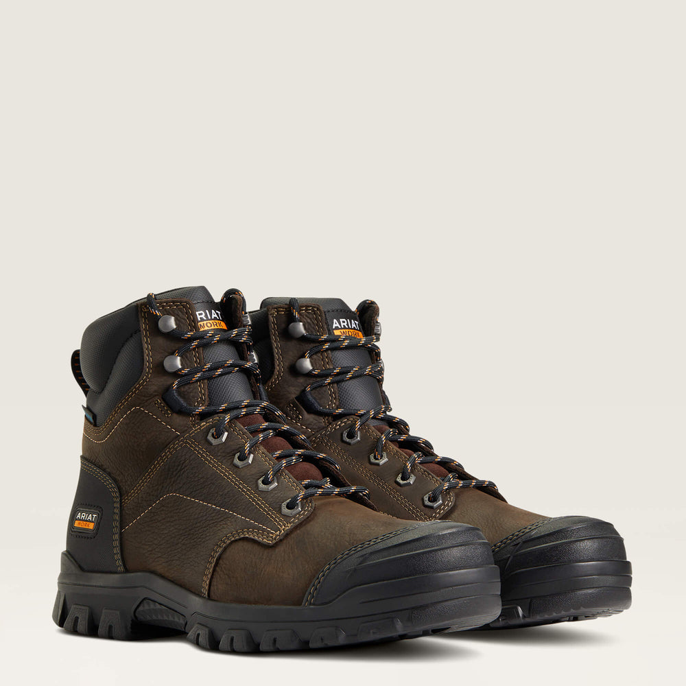 Treadfast 6" Waterproof Work Boot Men - DARK BROWN