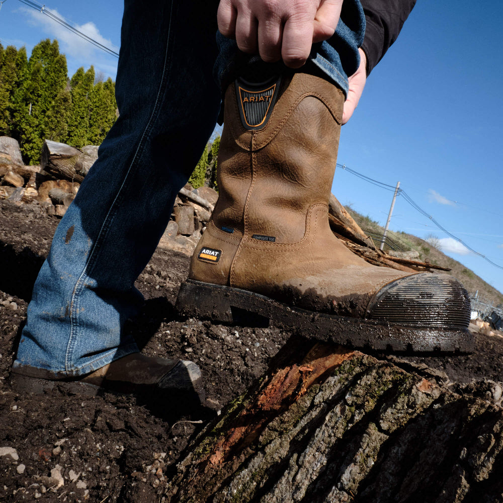 Longview Shock Shield Waterproof Composite Toe Work Boot Men - RYE BROWN