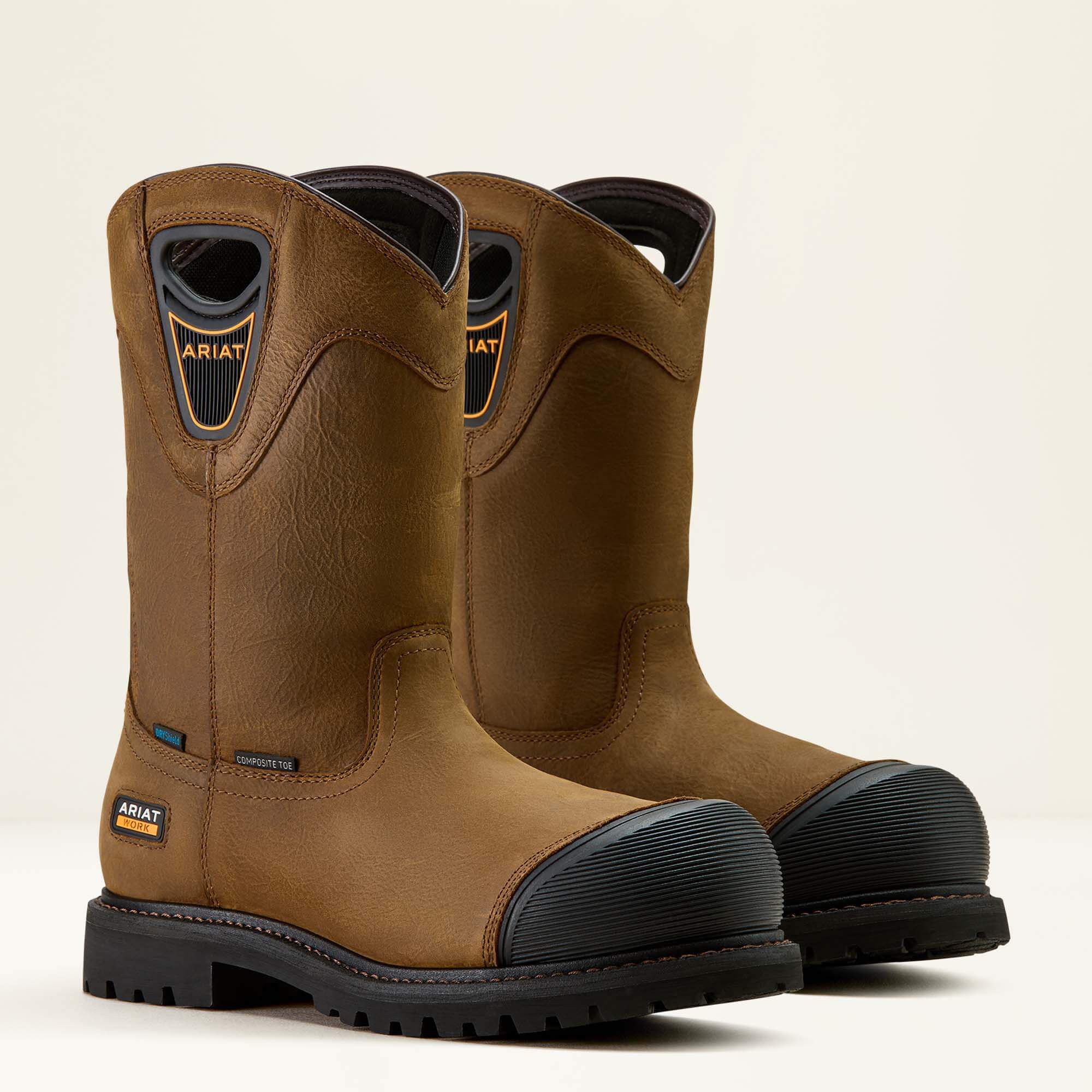 Longview Shock Shield Waterproof Composite Toe Work Boot Men - RYE BROWN