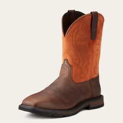 Groundbreaker Wide Square Toe Steel Toe Work Boot Men - BROWN EMBER