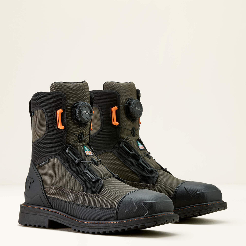 RigTEK Wildcat BOA 8" CSA Waterproof Wide Square Toe Composite Toe Work Boot Men - FORGED IRON