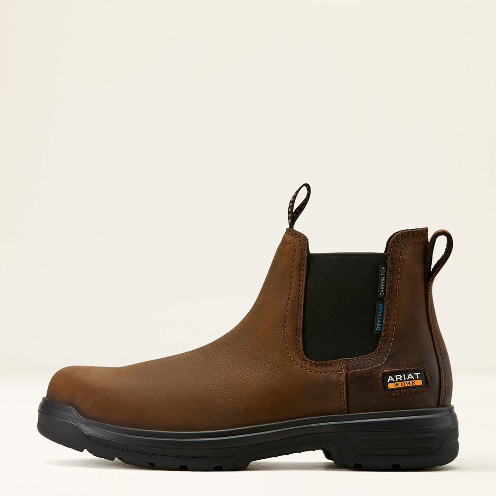 Turbo Chelsea CSA Waterproof Carbon Toe Work Boot Men - RICH BROWN