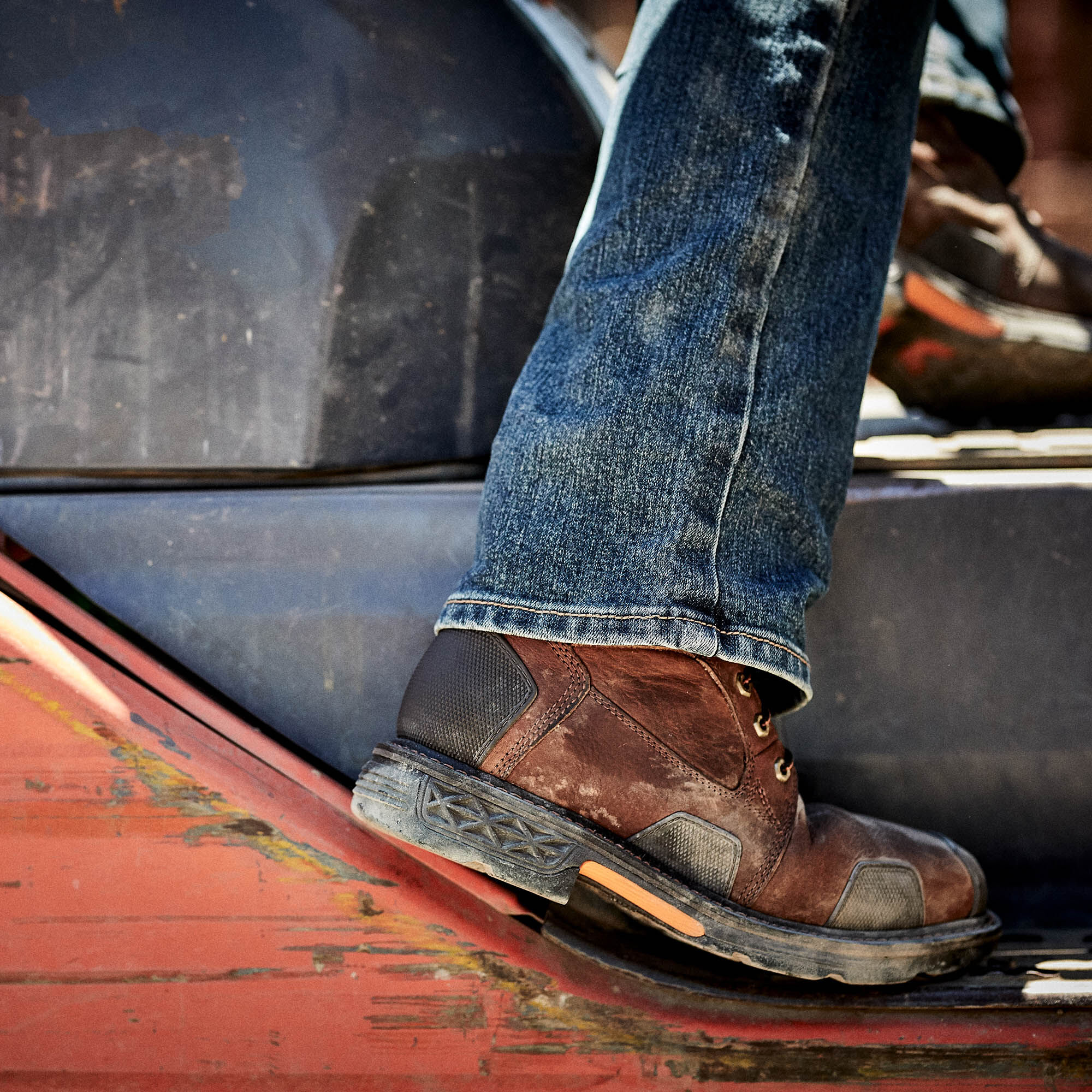 OverDrive 8" Wide Square Toe Waterproof Composite Toe Work Boot Men - CHESTNUT BROWN