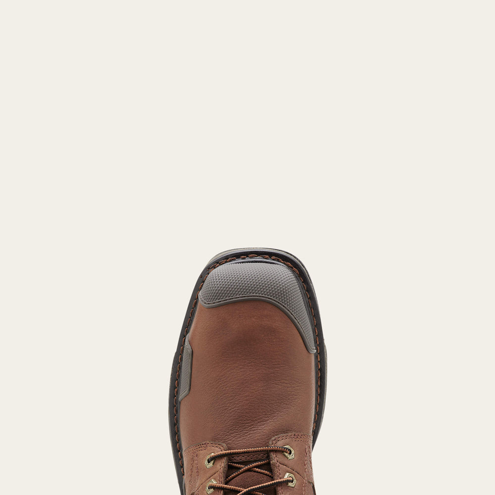OverDrive 8" Wide Square Toe Waterproof Composite Toe Work Boot Men - CHESTNUT BROWN