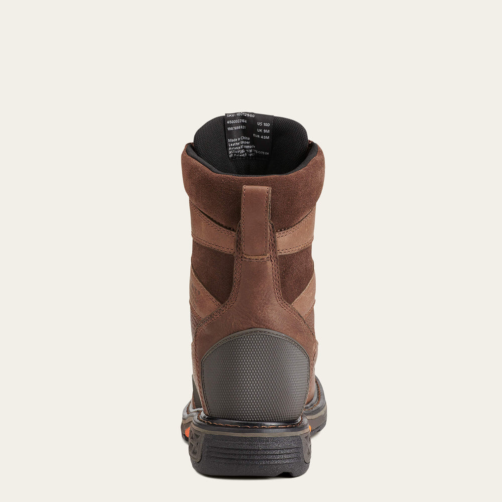 OverDrive 8" Wide Square Toe Waterproof Composite Toe Work Boot Men - CHESTNUT BROWN