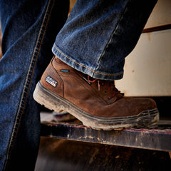 Turbo 6" USA Assembled Waterproof Carbon Toe Work Boot Men - RICH BROWN