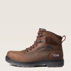 Turbo 6" USA Assembled Waterproof Carbon Toe Work Boot Men - RICH BROWN
