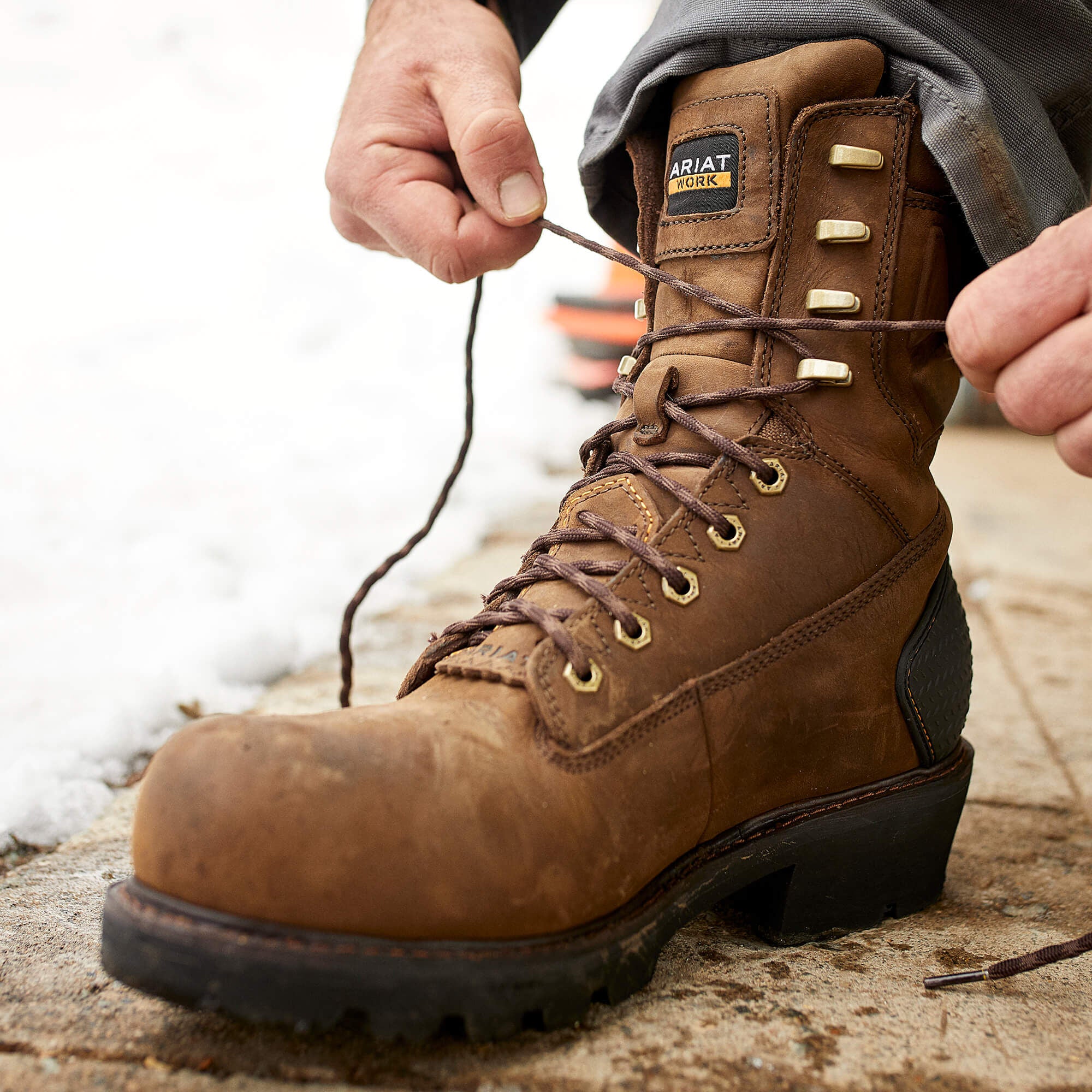 Powerline 8" 400G Waterproof 400g Composite Toe Work Boot Men - OILY DISTRESSED BROWN