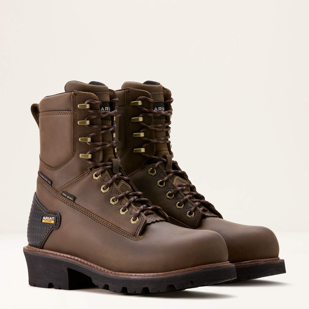 Powerline 8" 400G Waterproof 400g Composite Toe Work Boot Men - OILY DISTRESSED BROWN