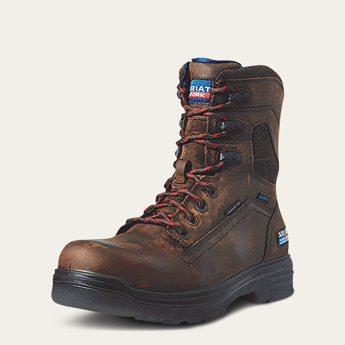 Turbo 8" USA Assembled Waterproof Carbon Toe Work Boot Men - RICH BROWN