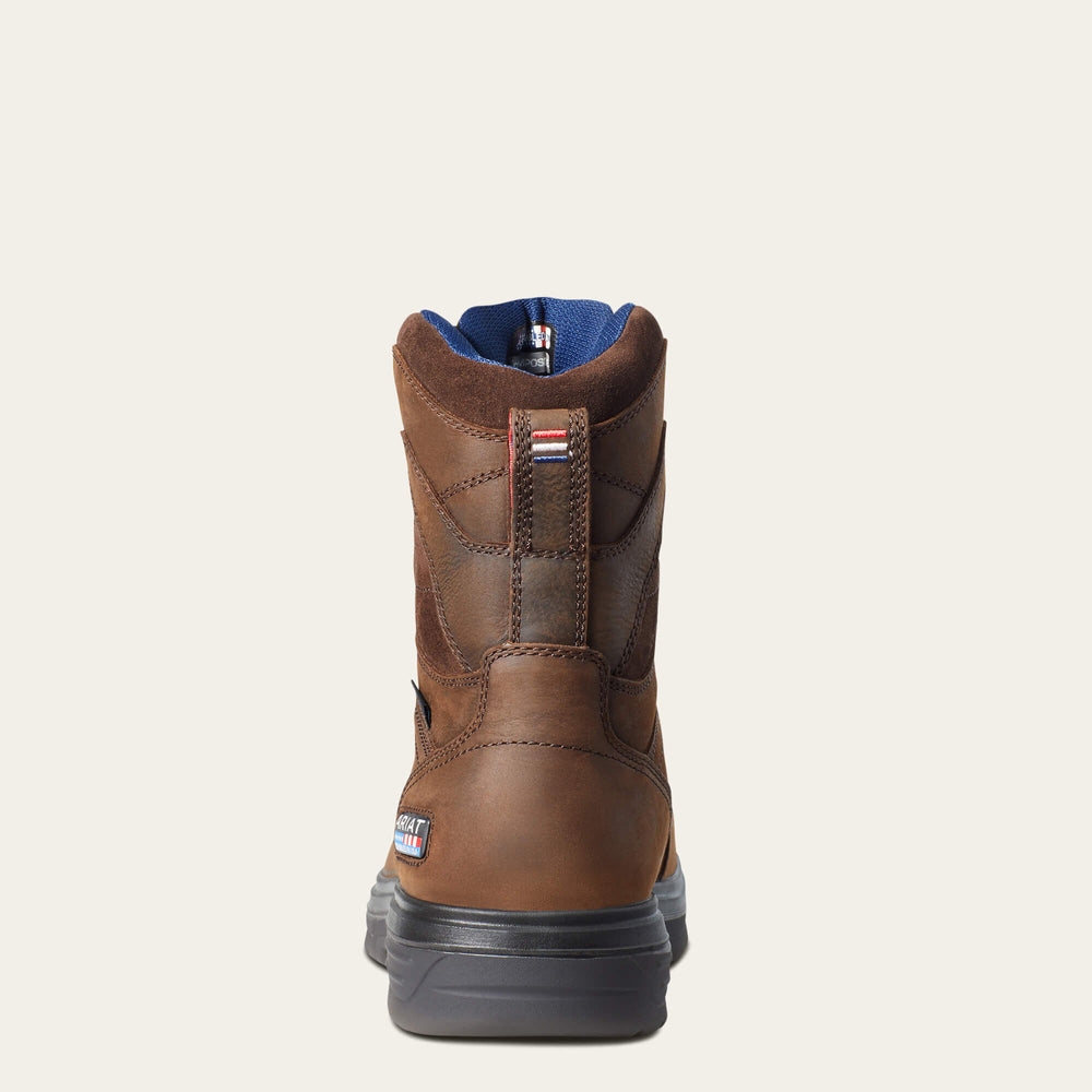 Turbo 8" USA Assembled Waterproof Carbon Toe Work Boot Men - RICH BROWN