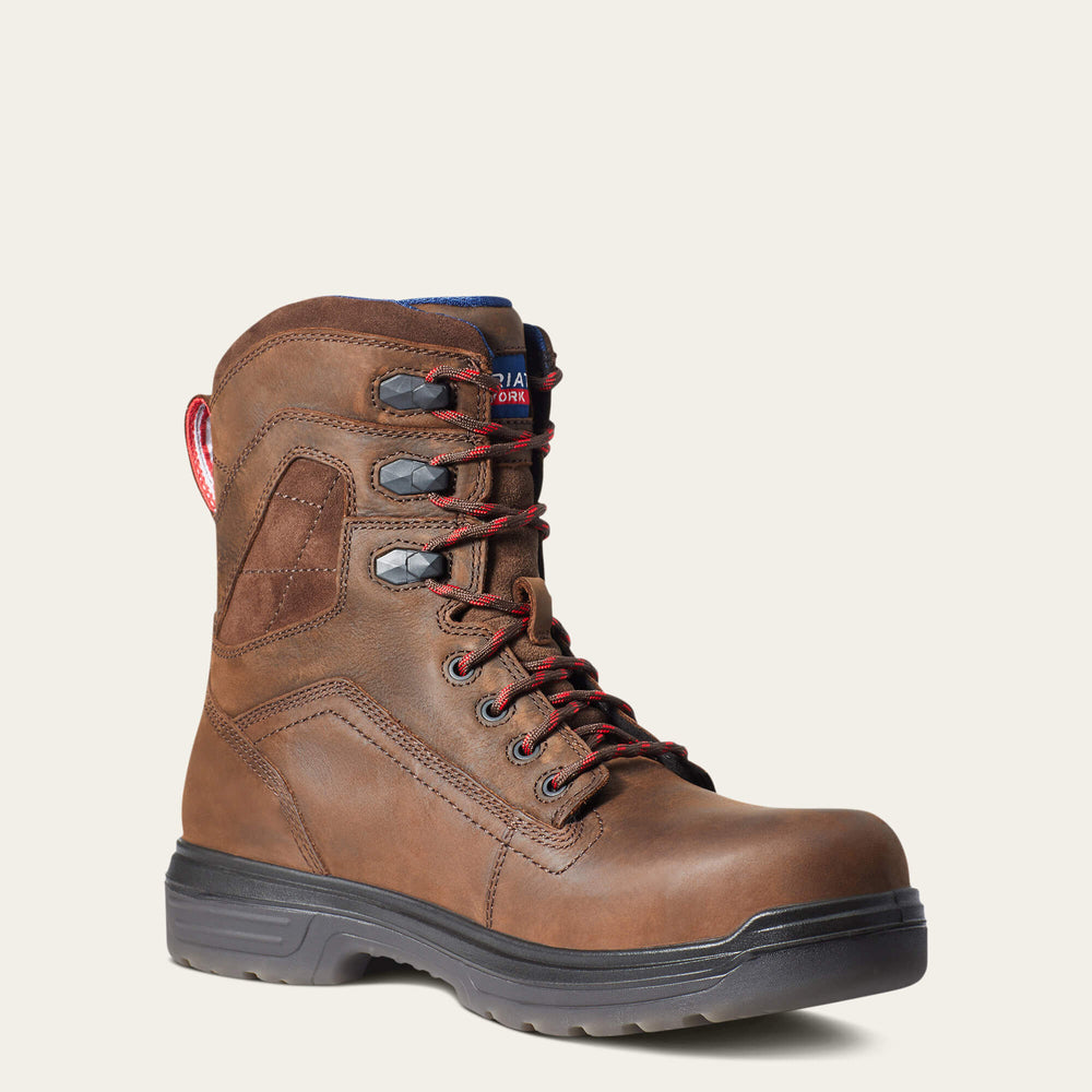 Turbo 8" USA Assembled Waterproof Carbon Toe Work Boot Men - RICH BROWN