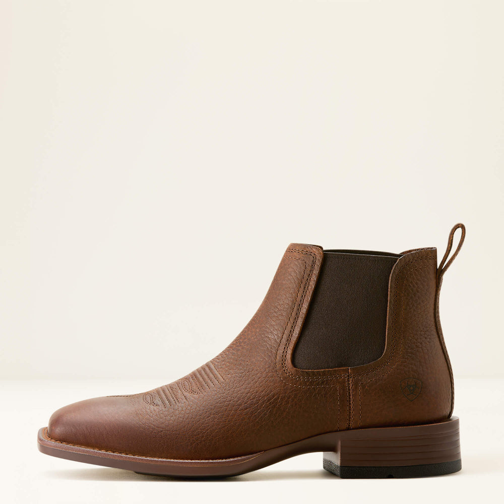 Booker Chelsea Wide Square Toe Western Boot Men - BROWN OILED ROWDY