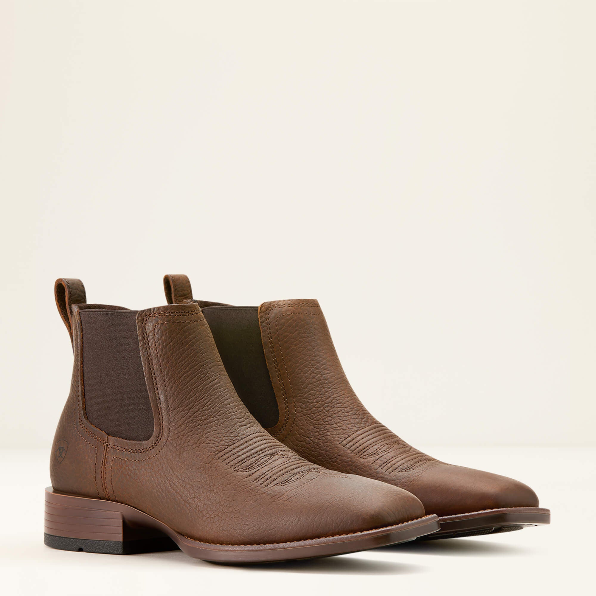Booker Chelsea Wide Square Toe Western Boot Men - BROWN OILED ROWDY