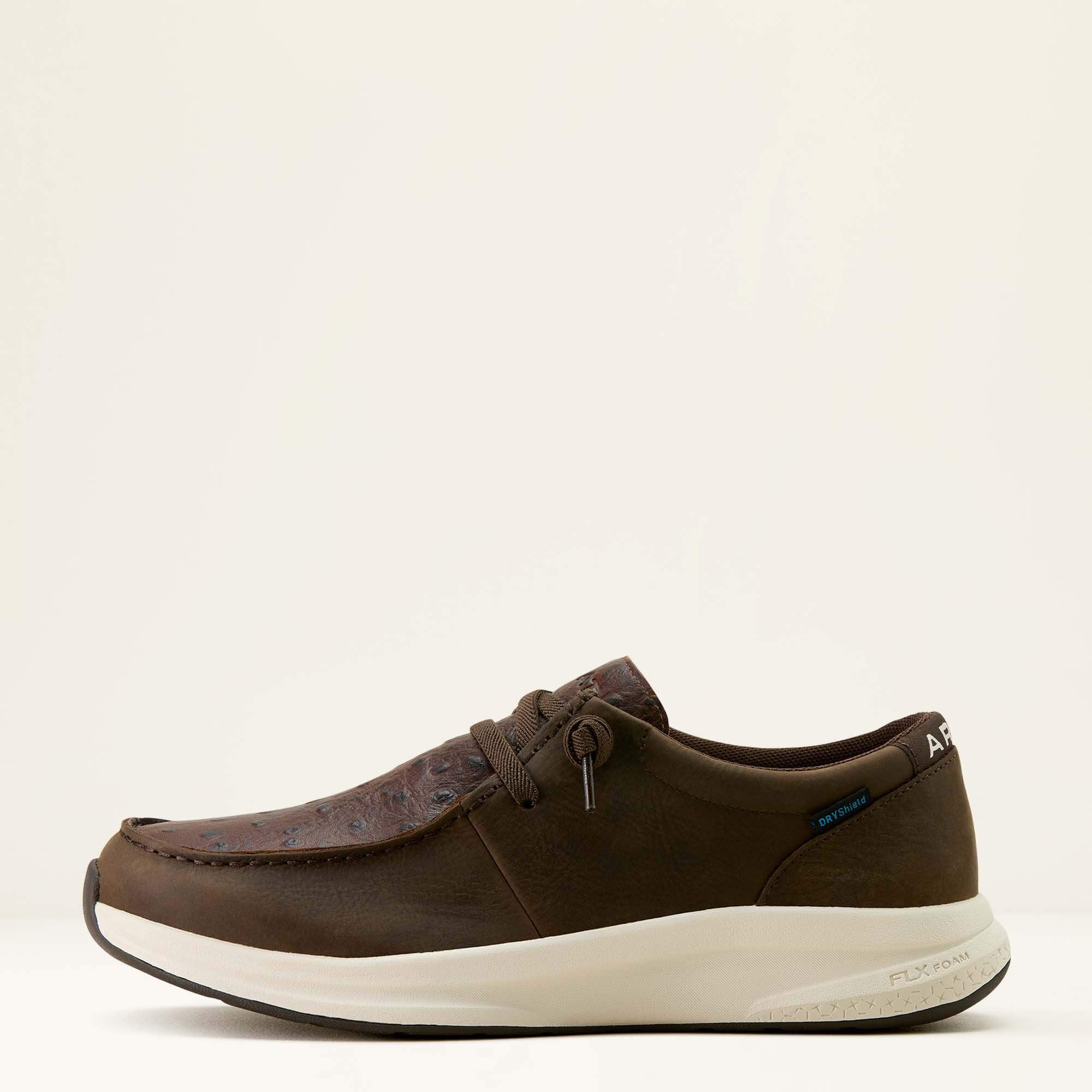 Buckeye Waterproof Shoe Men - DARK CHOCOLATE/CHOCOLATE FULL QUILL OSTRICH PRINT
