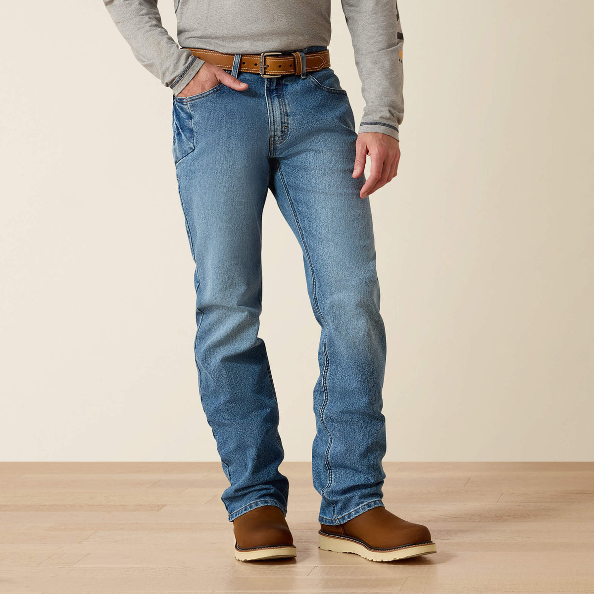 Rebar M4 Relaxed DuraStretch Basic Boot Cut Jean Men - BLUE HAZE