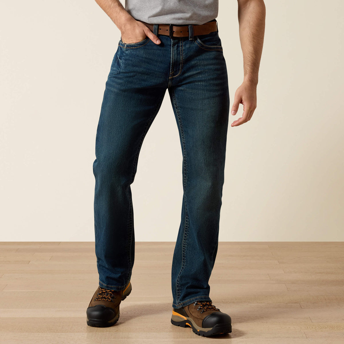 Men's Low Rise, Bootcut Work Pants - Rebar Denim Men - BODIE