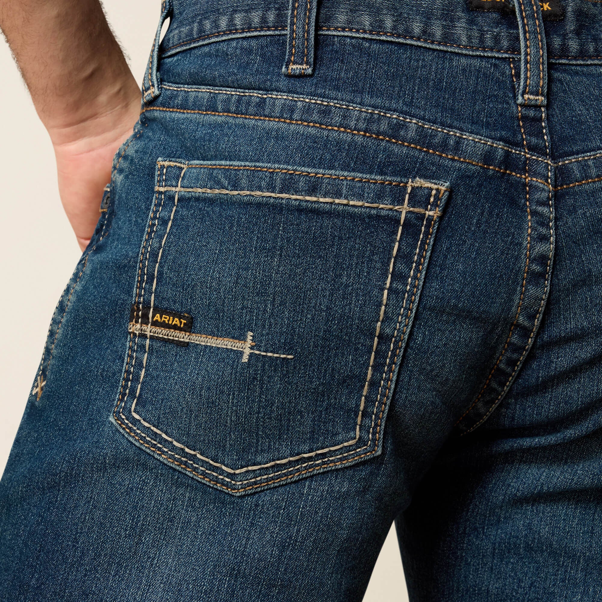 Men's Low Rise, Bootcut Work Pants - Rebar Denim Men - BODIE