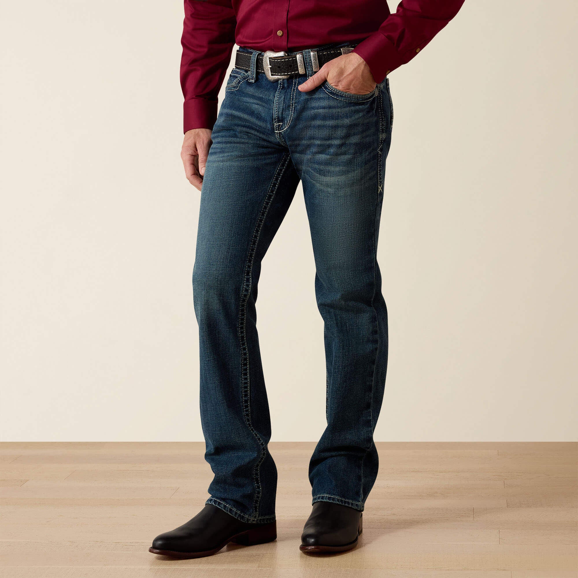 M7 Rocker Stretch Coltrane Stackable Straight Leg Jean Men - SILVERTON