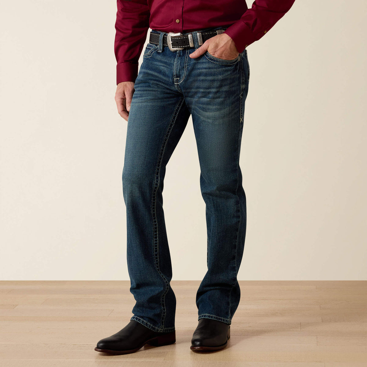 M7 Rocker Stretch Coltrane Stackable Straight Leg Jean Men - SILVERTON