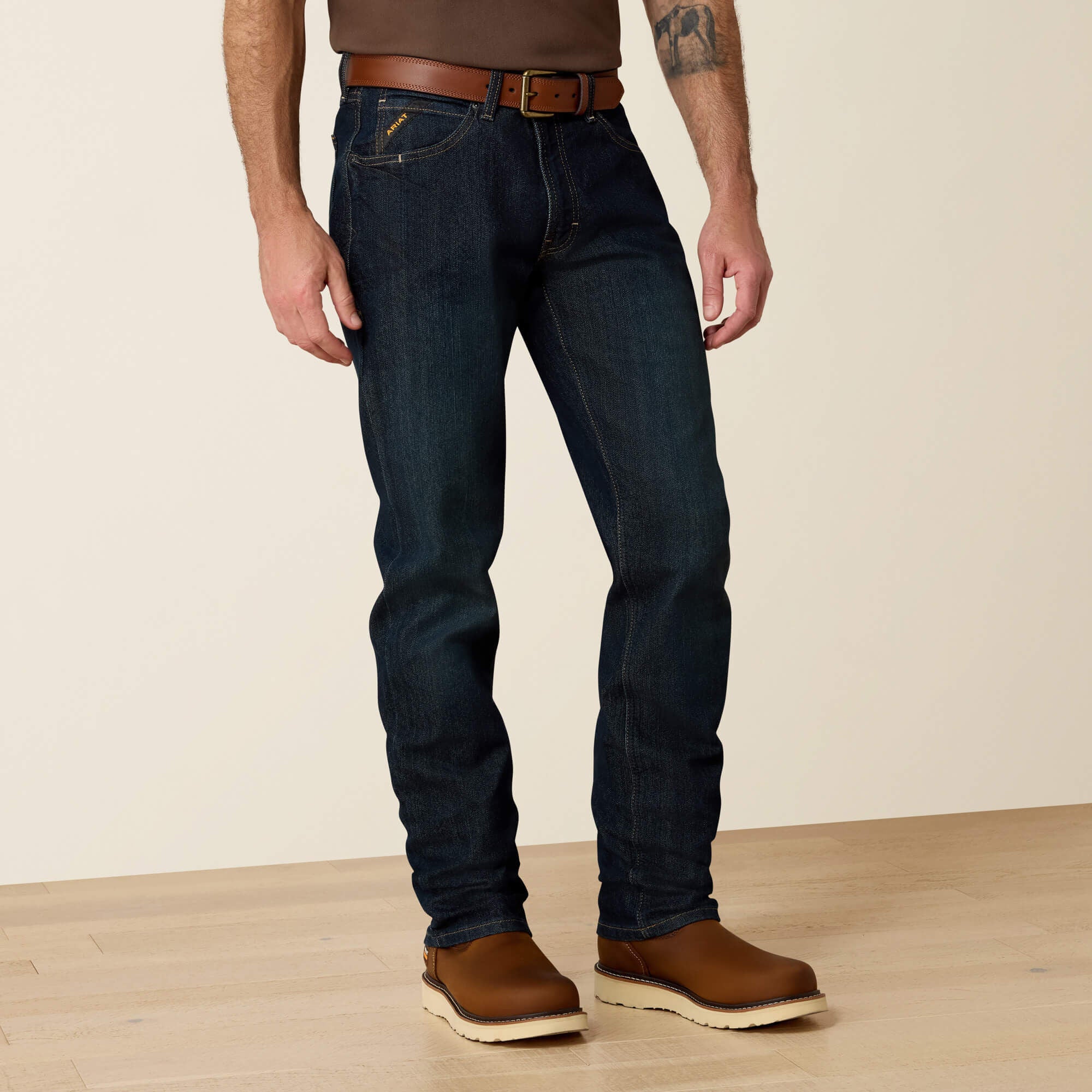 Rebar M4 Relaxed DuraStretch Basic Stackable Straight Leg Jean Men - BLACKSTONE