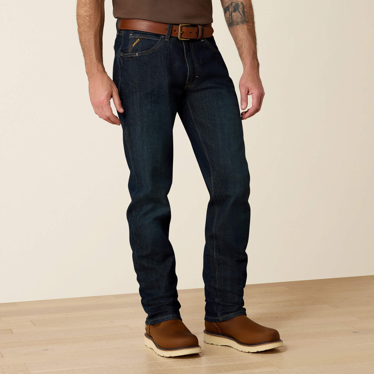 Rebar M4 Relaxed DuraStretch Basic Stackable Straight Leg Jean Men - BLACKSTONE