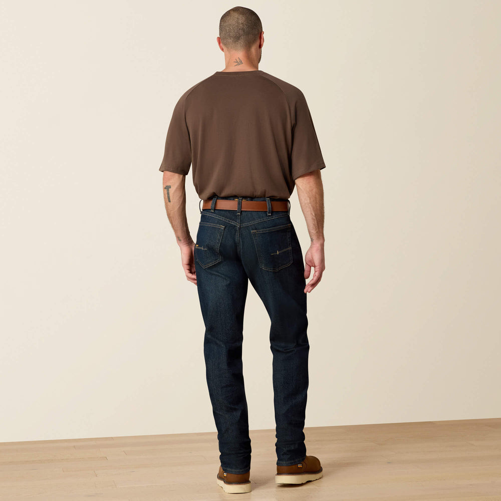 Rebar M4 Relaxed DuraStretch Basic Stackable Straight Leg Jean Men - BLACKSTONE