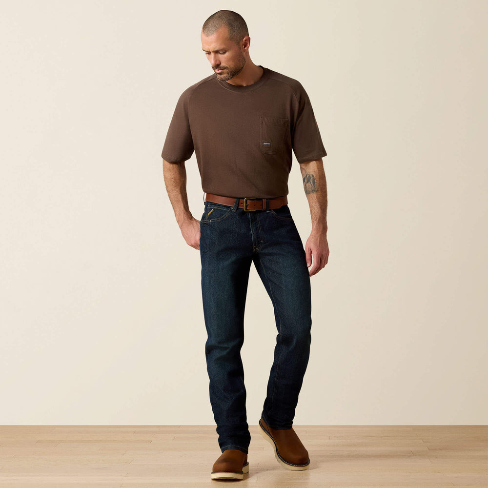 Rebar M4 Relaxed DuraStretch Basic Stackable Straight Leg Jean Men - BLACKSTONE