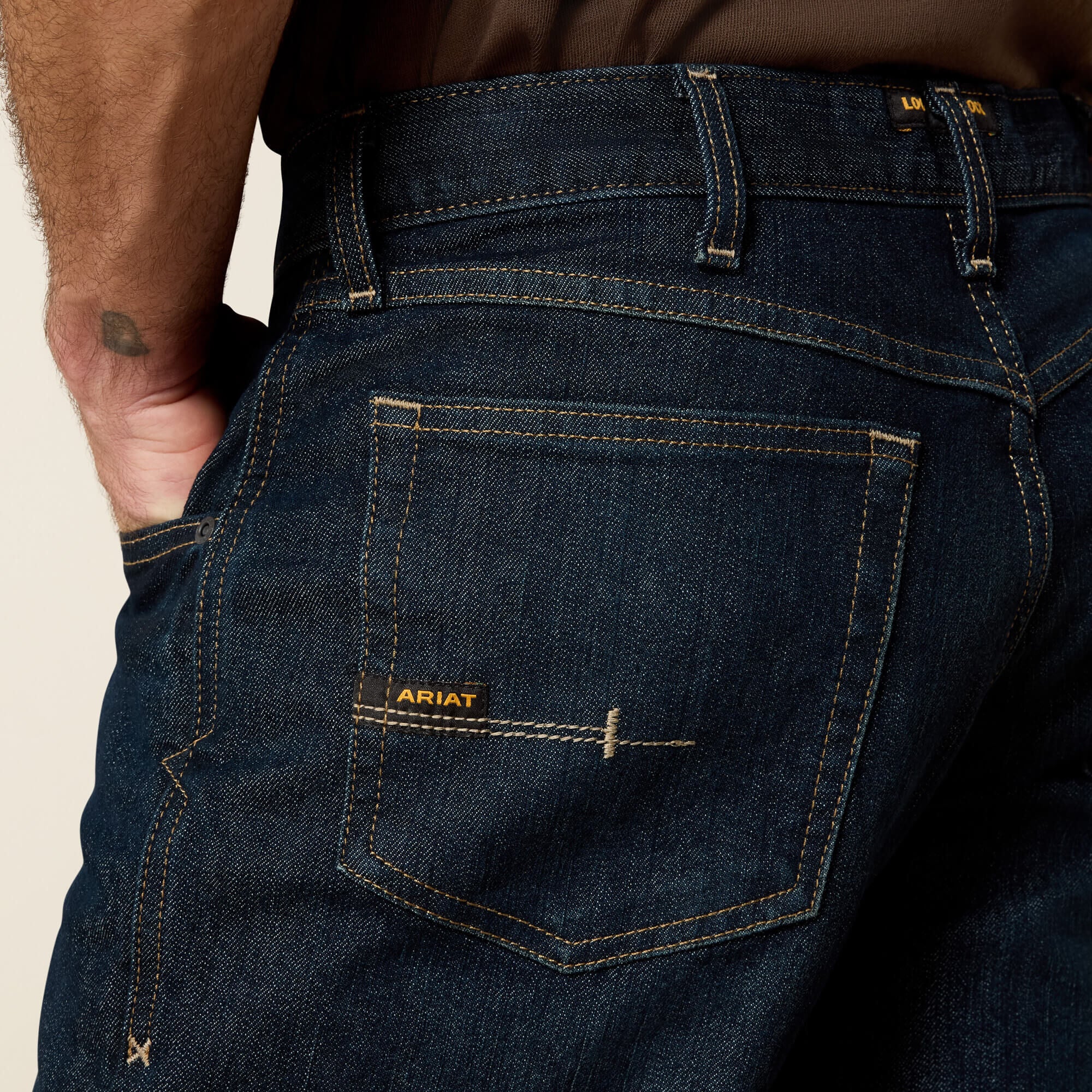 Rebar M4 Relaxed DuraStretch Basic Stackable Straight Leg Jean Men - BLACKSTONE
