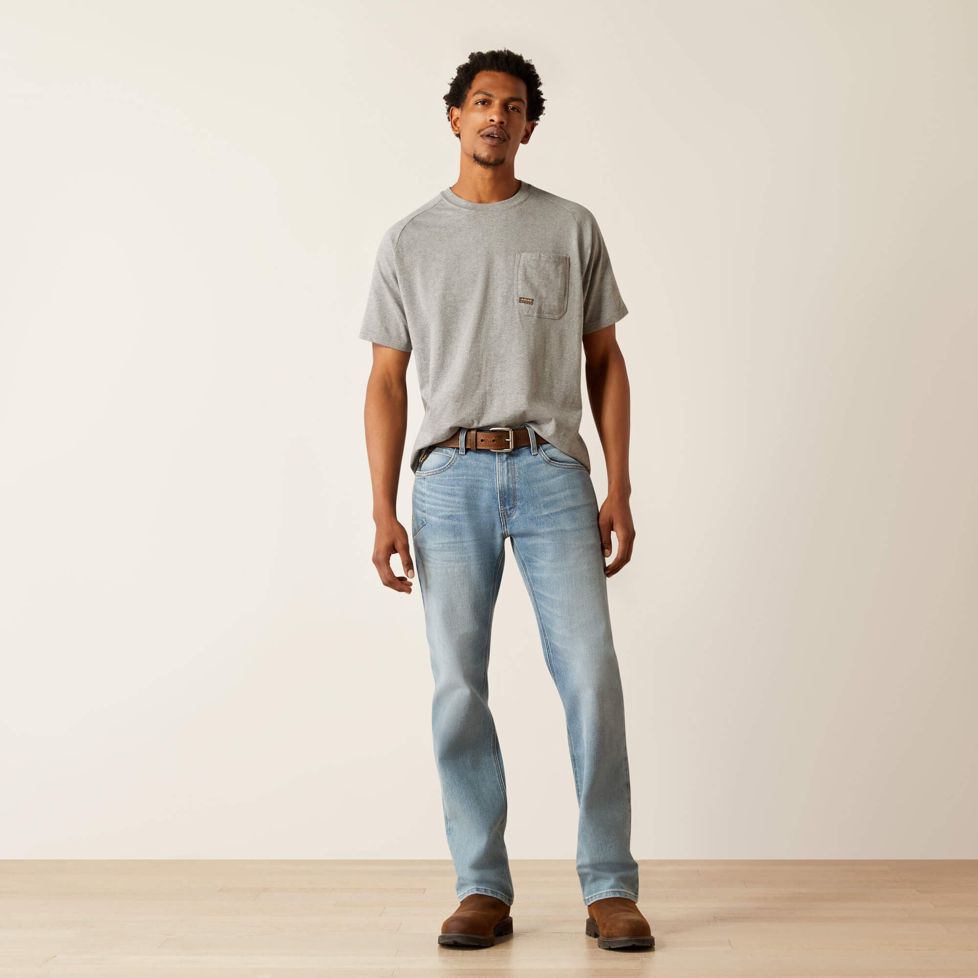 Rebar M4 Relaxed DuraStretch Basic Stackable Straight Leg Jean Men - SHORELINE