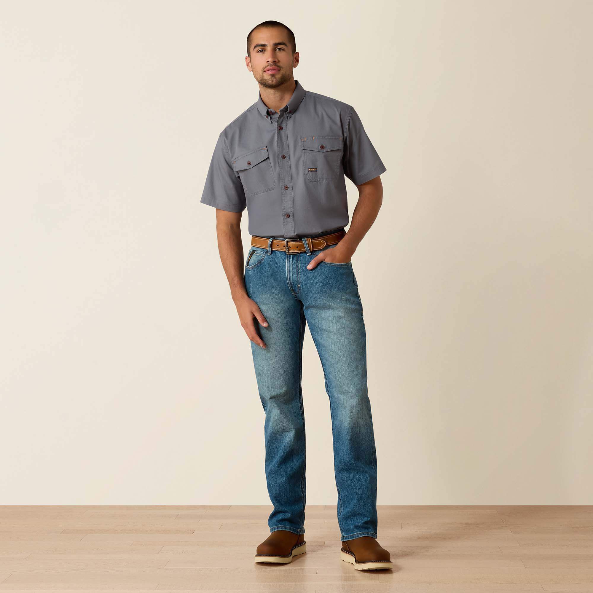 Rebar M5 DuraStretch Basic Stackable Straight Leg Jean Men - EDGEWOOD