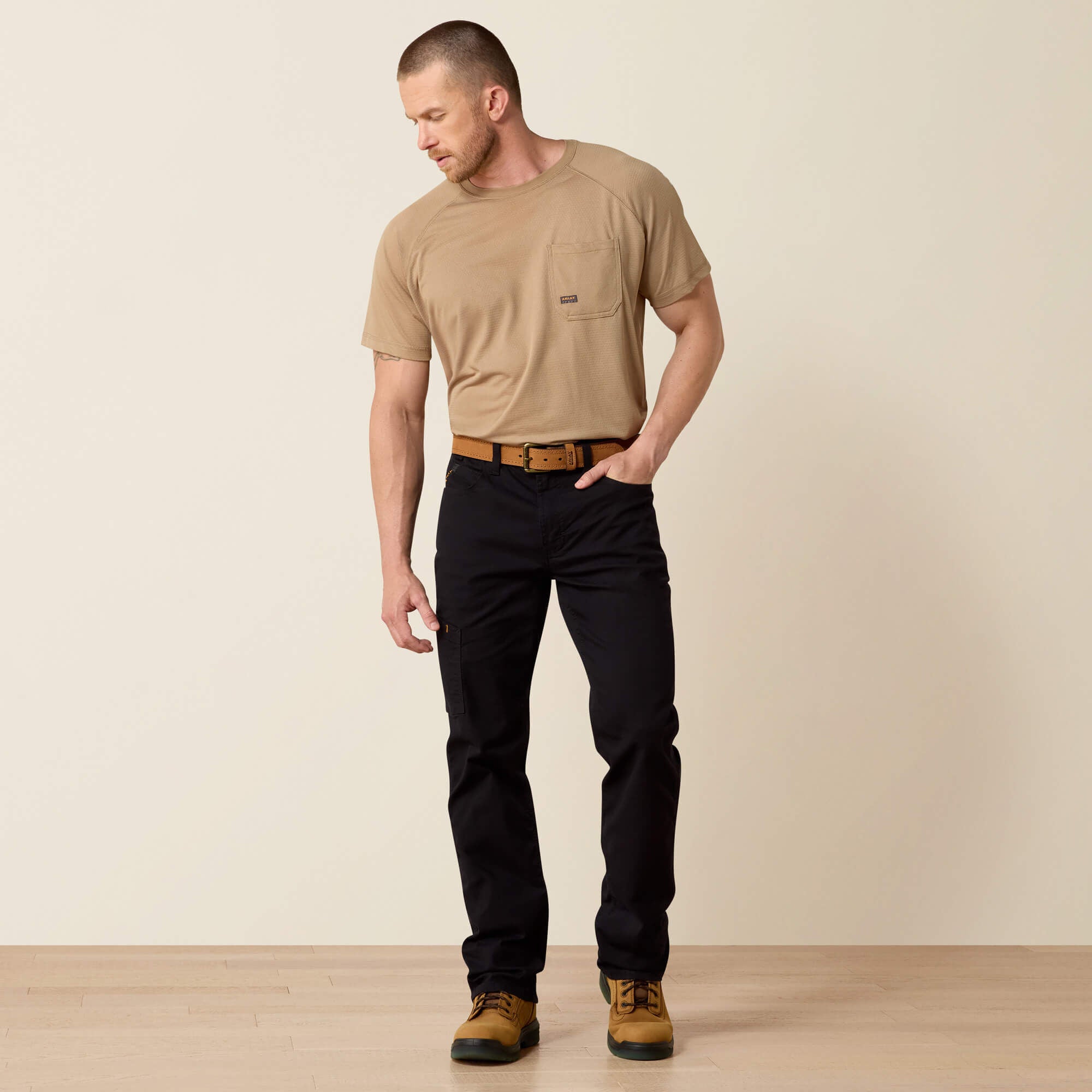 Rebar M4 Low Rise DuraStretch Made Tough Stackable Straight Leg Pant Men - BLACK