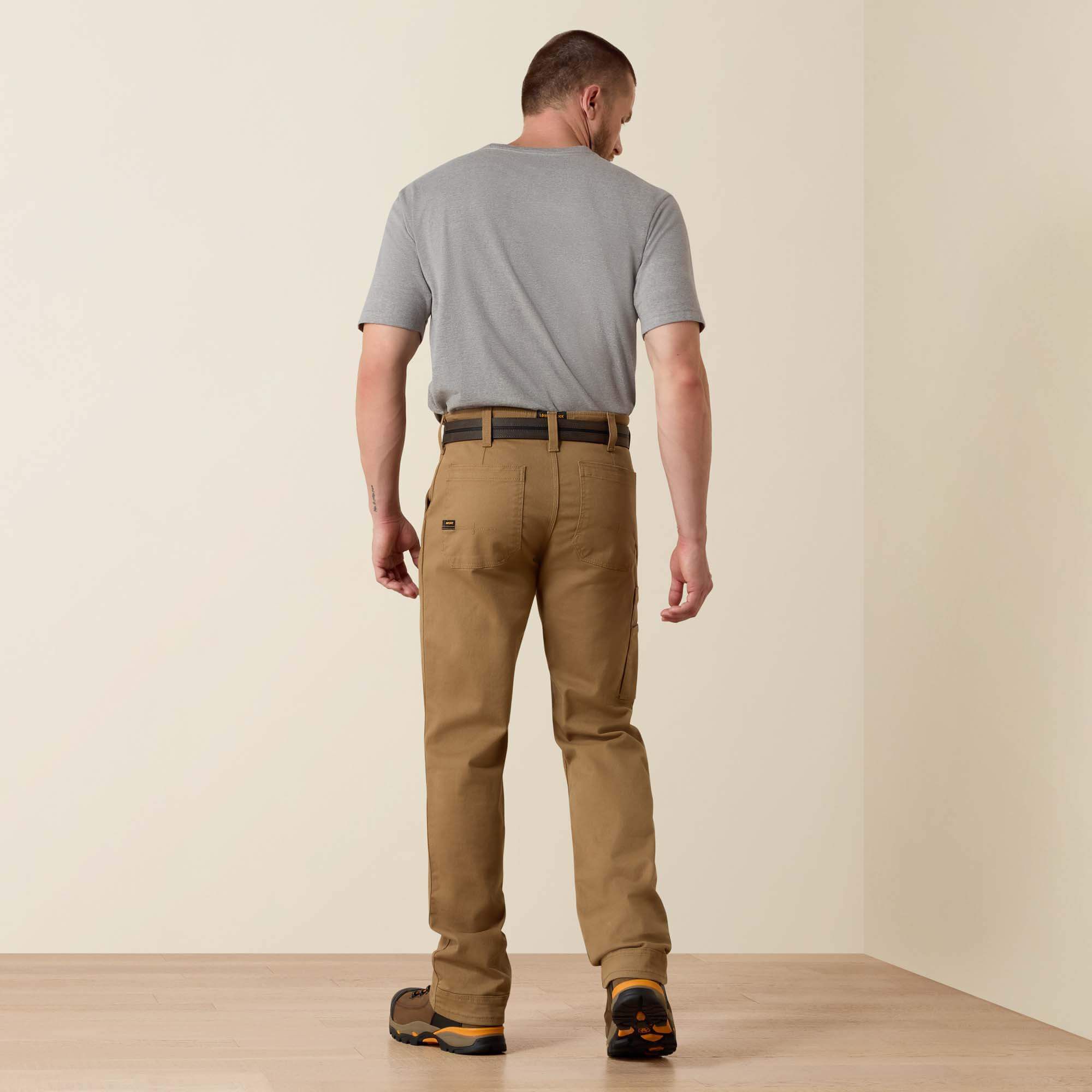 Rebar M4 Relaxed DuraStretch Washed Twill Dungaree Boot Cut Pant Men - FIELD KHAKI