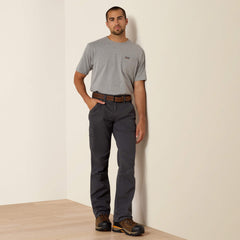 Rebar M4 Relaxed DuraStretch Washed Twill Dungaree Boot Cut Pant Men - REBAR GREY