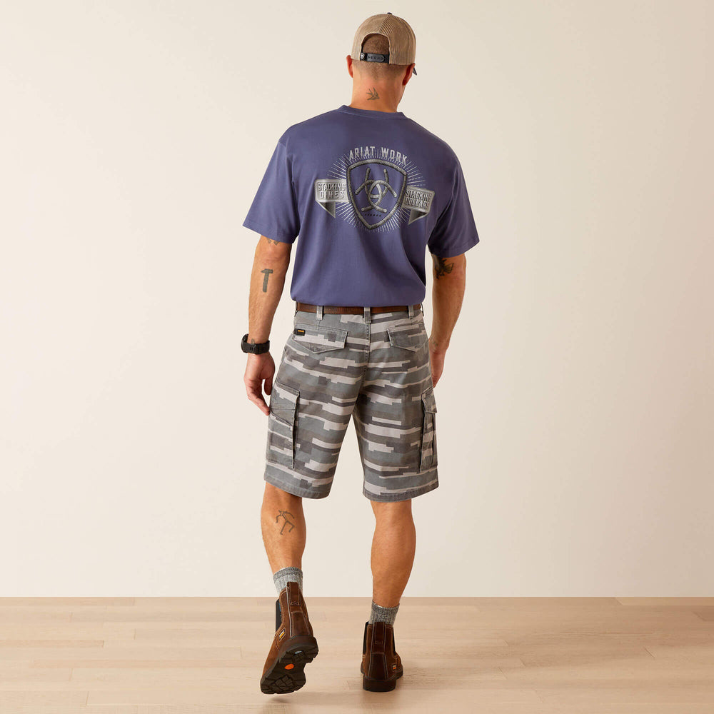 Rebar DuraStretch Made Tough Cargo 11" Short Men - REBAR GREY MASONRY CAMO