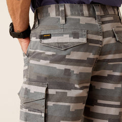 Rebar DuraStretch Made Tough Cargo 11" Short Men - REBAR GREY MASONRY CAMO